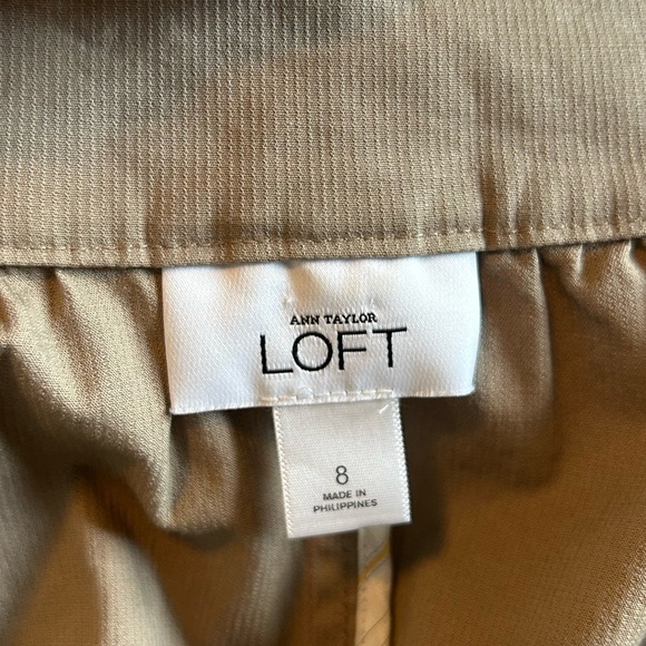 Loft dark tan jacket with front buttons and 3/4 sleeves size 8 - Picture 3 of 6